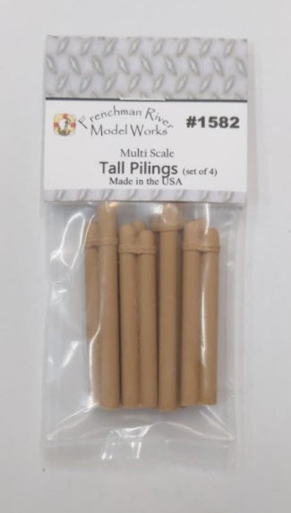 Frenchman River Modelworks 1582 Multi Scale HO/O/ON30 Tall Pilings (Set of 4)