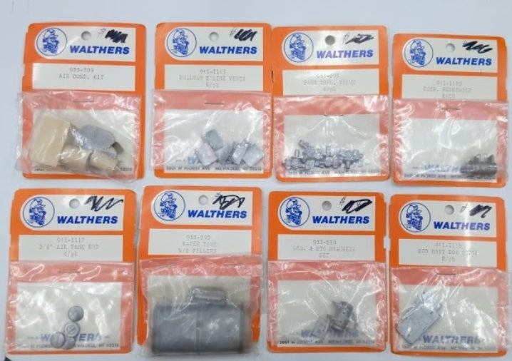 Walthers Lof of 8 O Scale Misc Die Cast Parts