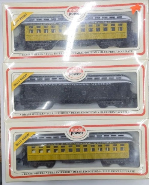 Model Power 5509, 5519, 5509 HO Dever & Rio Grande Western Passenger Car Set