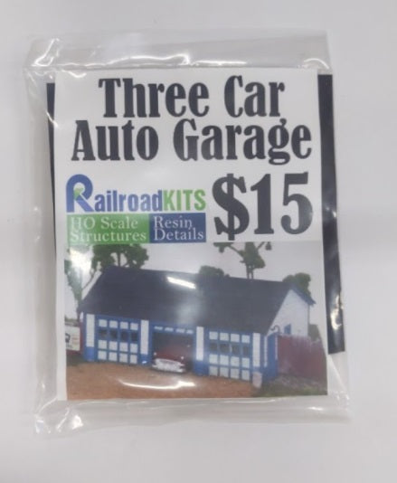 Railroad Kits HO Three Car Auto Garage