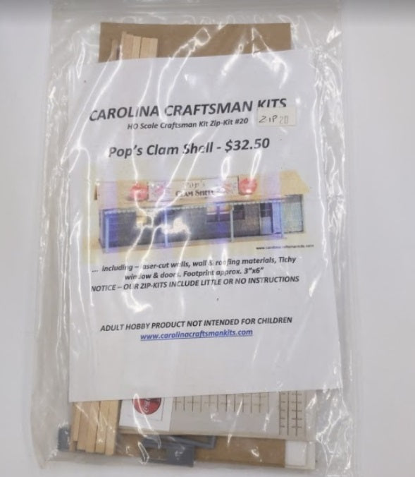 Carolina Craftsman 20 HO Pop's Clam Shell Kit - No Instructions