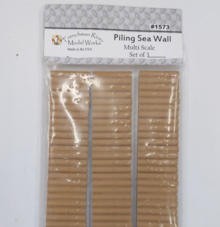 Frenchman River 1573 Multi Scale Piling Sea Wall (Set of 3)