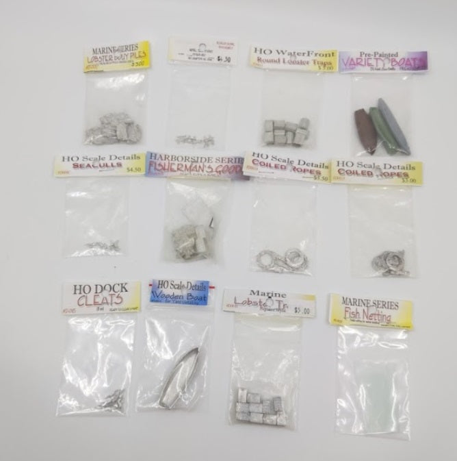 Model Tech Studios Lot of 12 Fishing Equipment / Boats / Lobster Accessories
