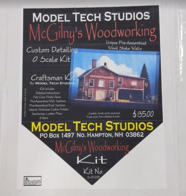 Model Tech Studios S0028 O Scale McGilny's Woodworking Shop Kit