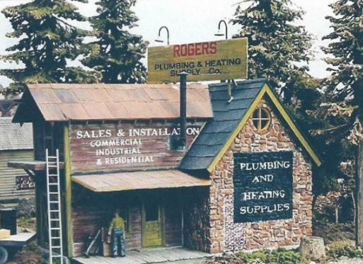 Mile Post Model Works 1809 O Scale Rogers Plumbing & Heating Supply Co Kit