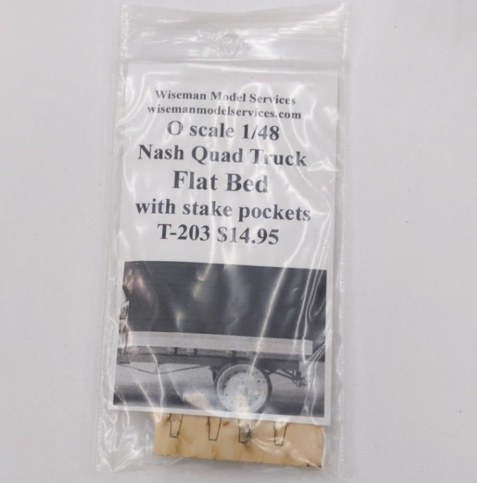 Wiseman Model Services T-203 O Scale Nash Quad Truck Flat Bed Kit