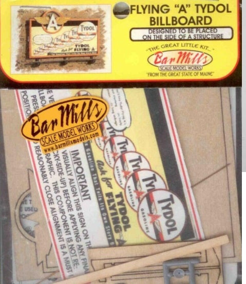 Bar Mills 0246 HO-O Flying A Tydol Gasoline Wall Mounted Billboard Kit