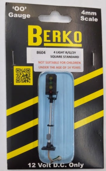 Berko B604 OO 4 Light R/G/2Y Square Standard