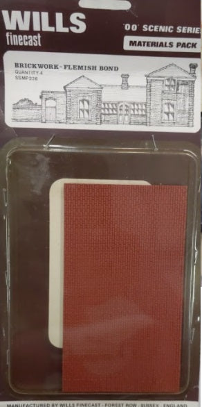 Wills Finecast SSMP226 OO Brick Work- Flemish Bond (Pack of 4)