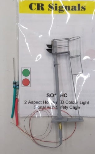 CR Signals SO12HC OO Signal With Safety Cage 2 Aspect Home LED Colour