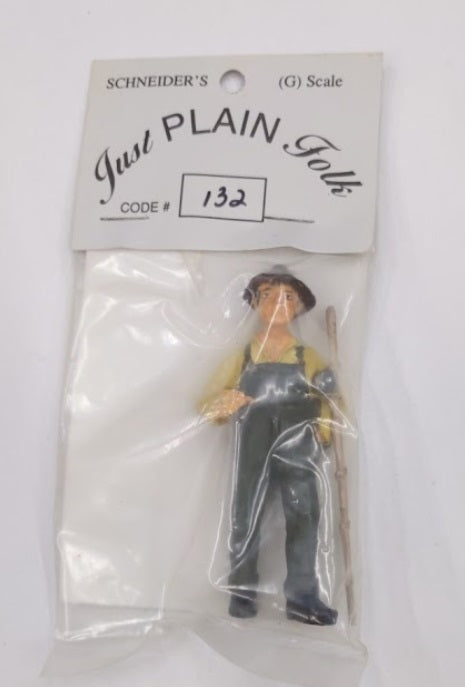 Just Plain Folk 132 G Scale Fisherman with Fishing Pole
