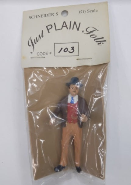 Just Plain Folk 103 G Scale Man Smoking Pipe