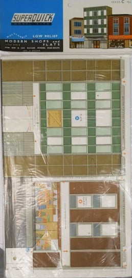 Superquick 3 HO & OO Modern Shops And Flats Multi-Angle Low Relief Kit