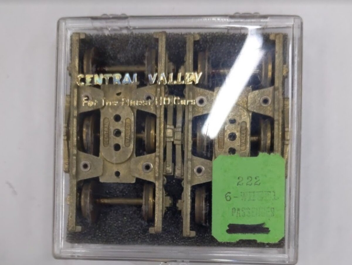 Central Valley Models 222 HO Brass 6-Wheel Passenger Car Trucks