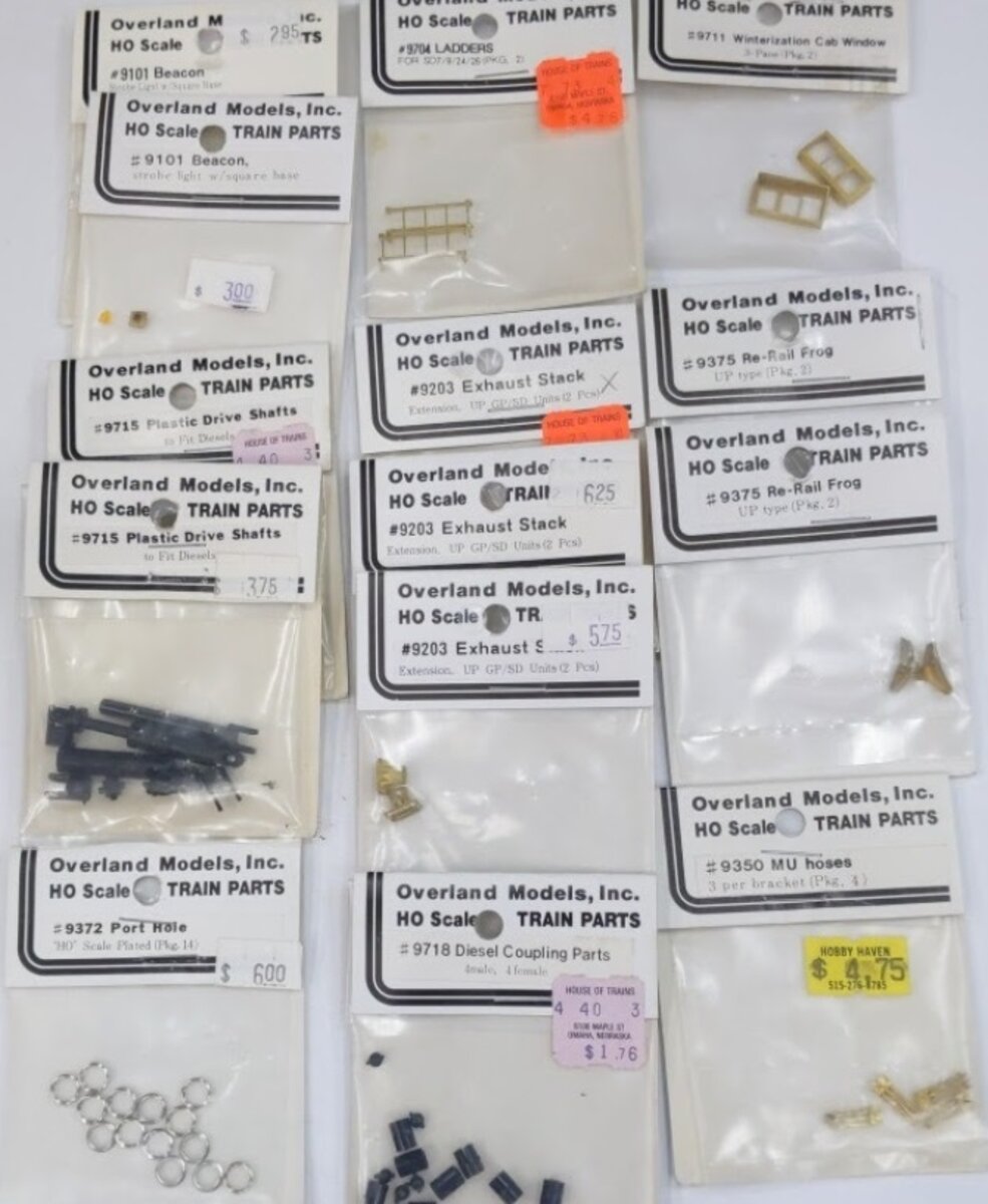 Overland Models Lot of 14 HO Various Train Detail Parts