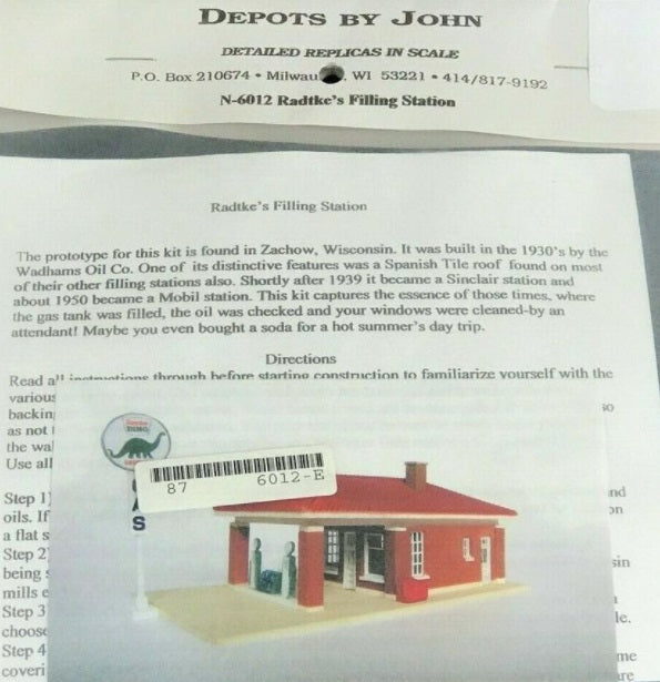Depots By John N-6012 N Radtke's Filling Station Kit