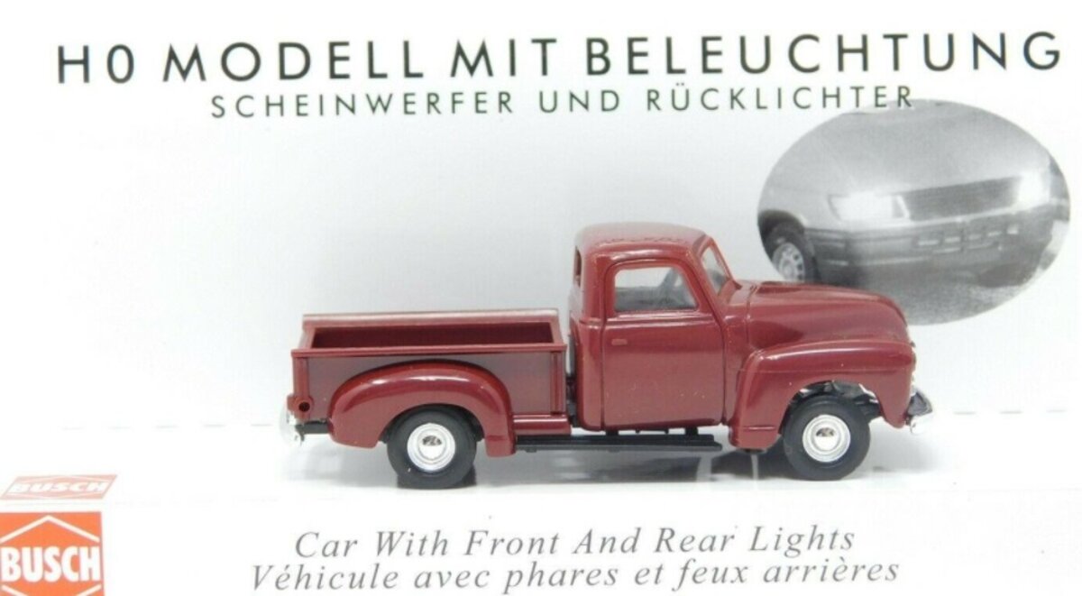Busch 5643 HO Maroon 1950 Chevy Pickup Truck Lighted