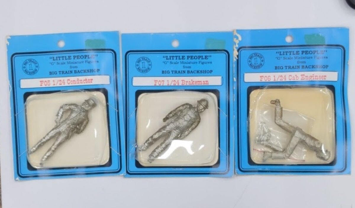 Big Train Backshop Lot of 3 G Cab Engineer, Brakeman, Conductor Unpainted Metal