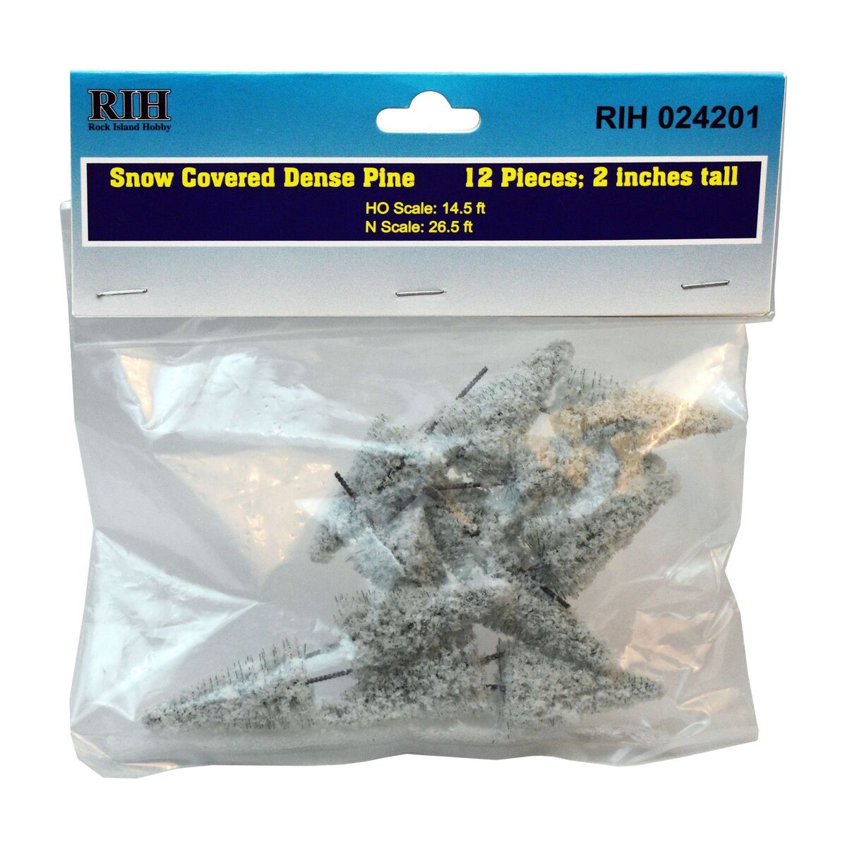 Rock Island Hobby 024201 2" Snow Pine Trees (Set of 12)