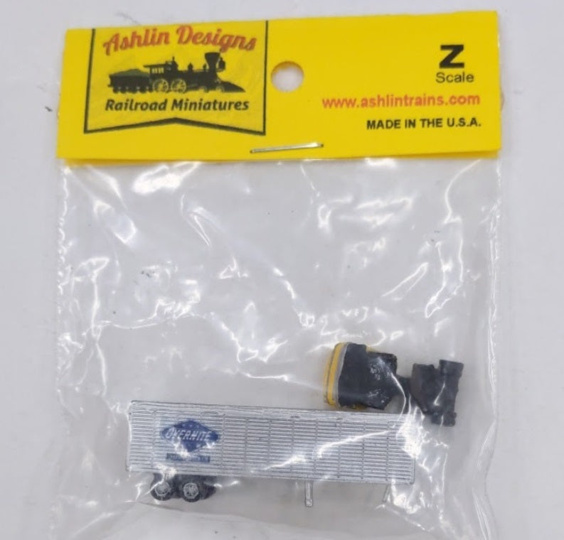 Ashlin Designs Z Scale Overnite Tractor Trailer w/ Cab