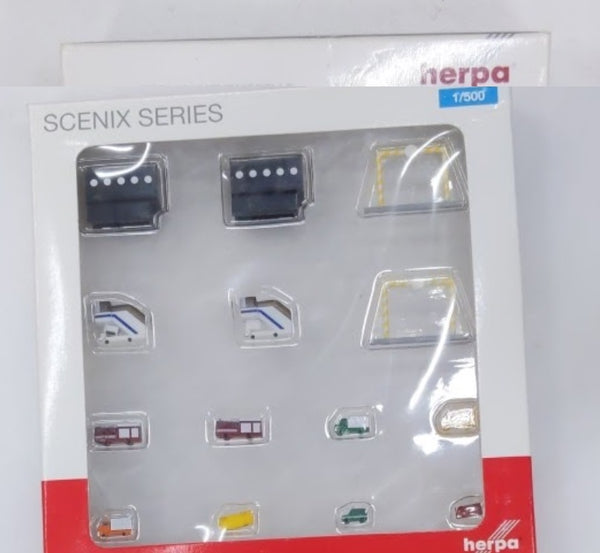 herpa SCENIX SERIES 空港アクセサリーI 19点セット herpa wings 1/500 (プラスチック製) 空港ジオラマアクセサリー
