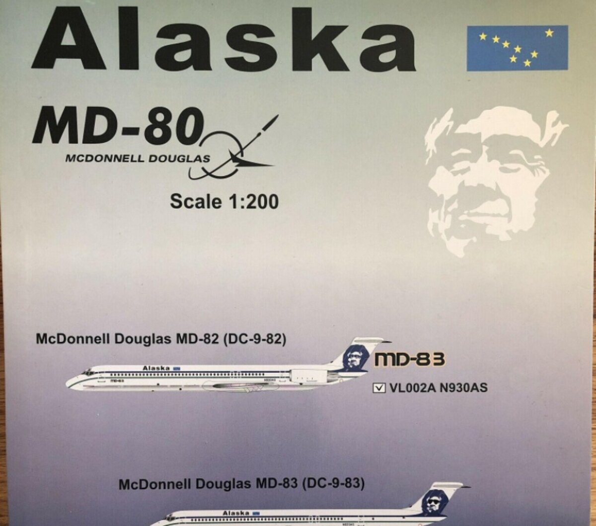 Alaska Airlines VL002A N930AS 1:200 MD-80 McDonnell Douglas MD-82 (DC--9-82)