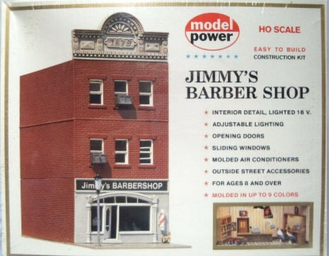 Model Power 462 HO Scale Jimmy's Barber Shop Building Kit