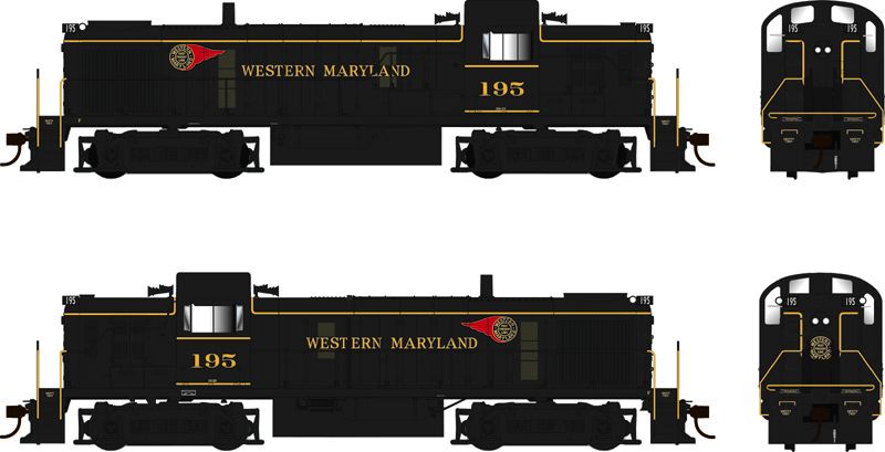 Bowser 25233 HO Western Maryland ALCo RS-3 Diesel Locomotive - Standard DC #195