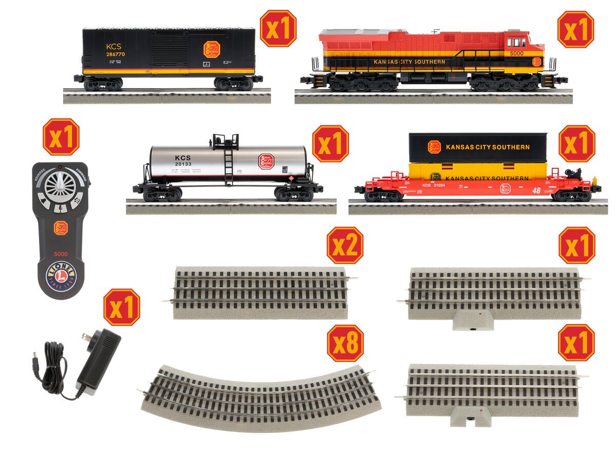 Lionel 2123030 KCS ET44 LionChief O Gauge Diesel Starter Freight Train Set