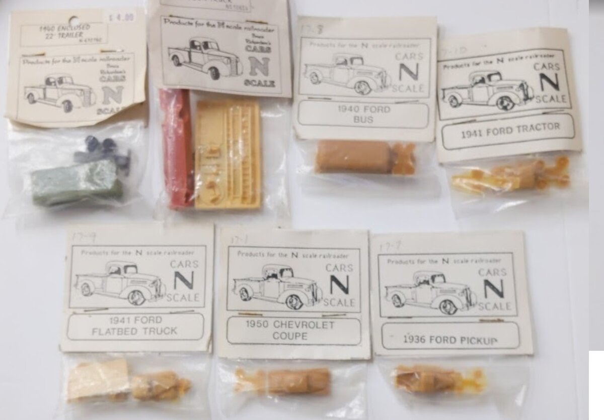 Bruce Richardson L-2 Lot of 7 N Scale Resin Cars/Trucks