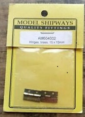 Model Shipways AM604002 Brass Hinges 3/8" x 9/16" (2)