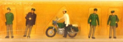 Preiser 0066 HO Police- One on a Motorcycle (Set of 5)