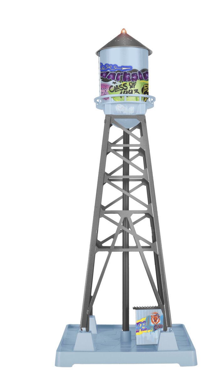 Lionel 2229270 O Plug-Expand-Play Industrial Water Tower with Graffiti Decal