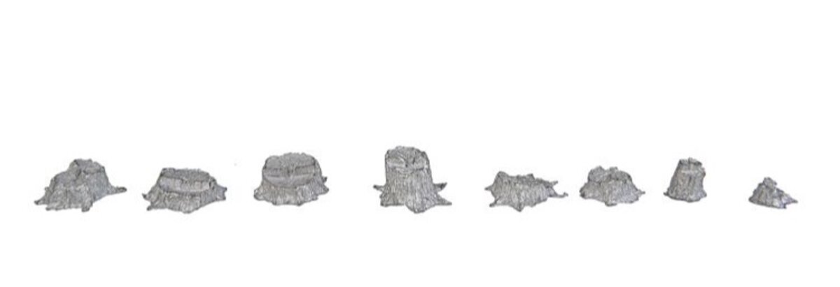 Republic Locomotive Works 2275 N Scale Tree Stumps In White Metal (Pack of 10)