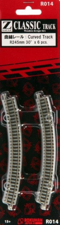 Rokuhan R014 Z Curved Track R245mm 30 Degree (Pack of 6)