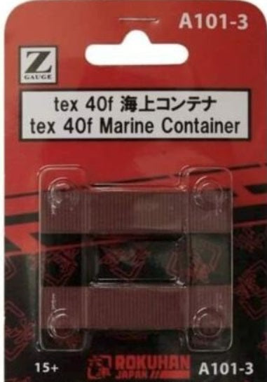 Rokuhan A101-3 Z Tex 40f Marine Container (Pack of 2)