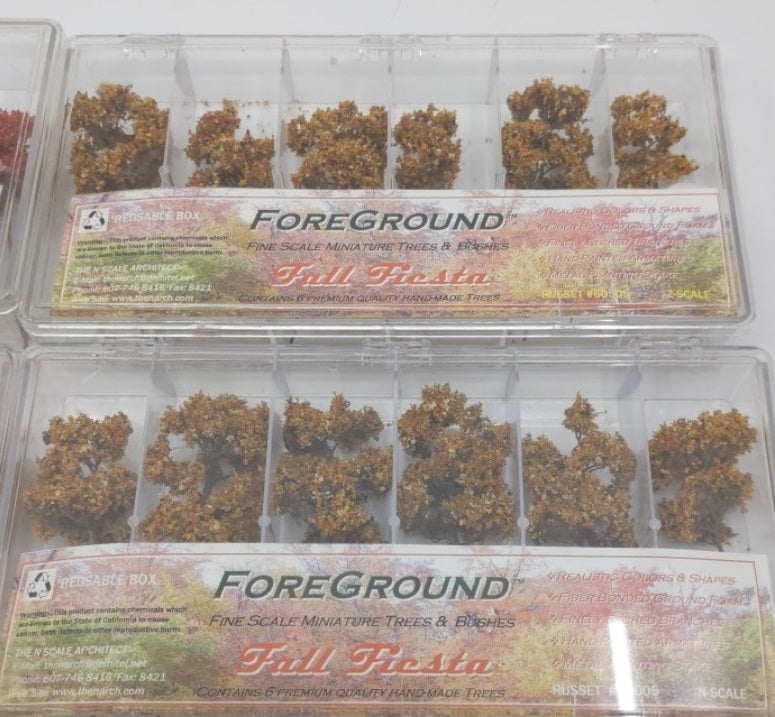 The N Scale Architect 1- 60005 Lot of 4 N Scale Fall Trees Mix 60502 60505 60004