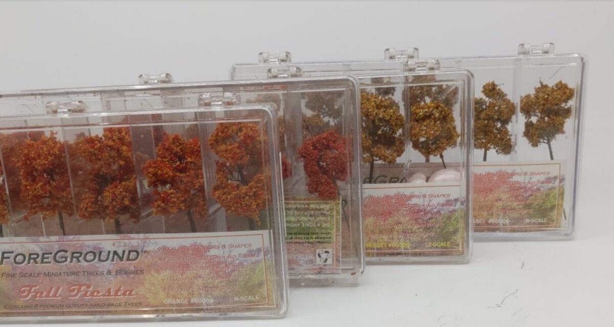 The N Scale Architect 1- 60005 Lot of 4 N Scale Fall Trees Mix 60502 60505 60004