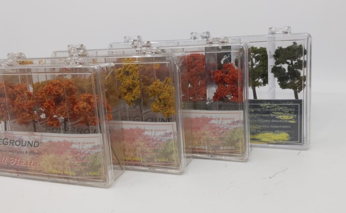 The N Scale Architect 1- 60503 Lot of 4 N Scale Fall Trees Old Growth Mix