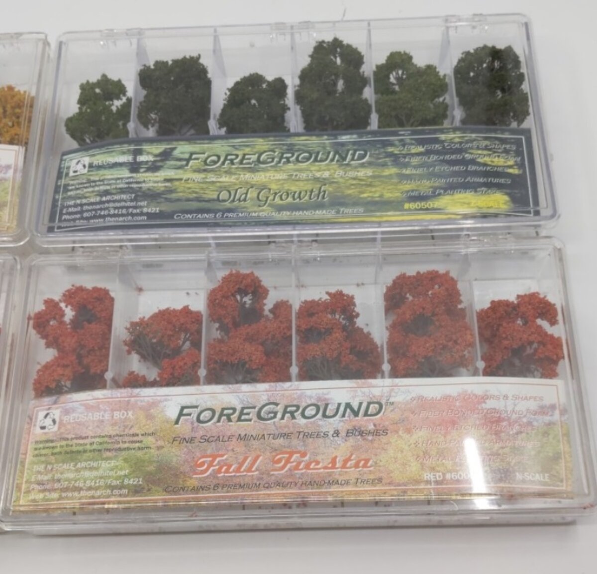 The N Scale Architect 1- 60503 Lot of 4 N Scale Fall Trees Old Growth Mix