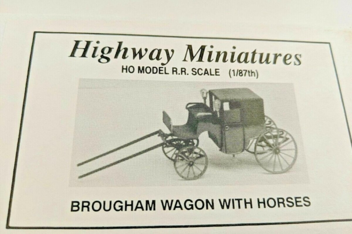 Jordan Products 360-103 HO Highway Miniatures Brougham Wagon W/Horses Kit