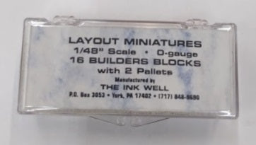 Layout Miniatures O 16 Red Builders Blocks W/2 Pallets