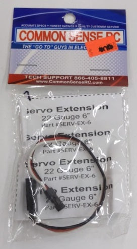 Common Sense RC SERV-EX-6 Servo Extension 22 Gauge 6