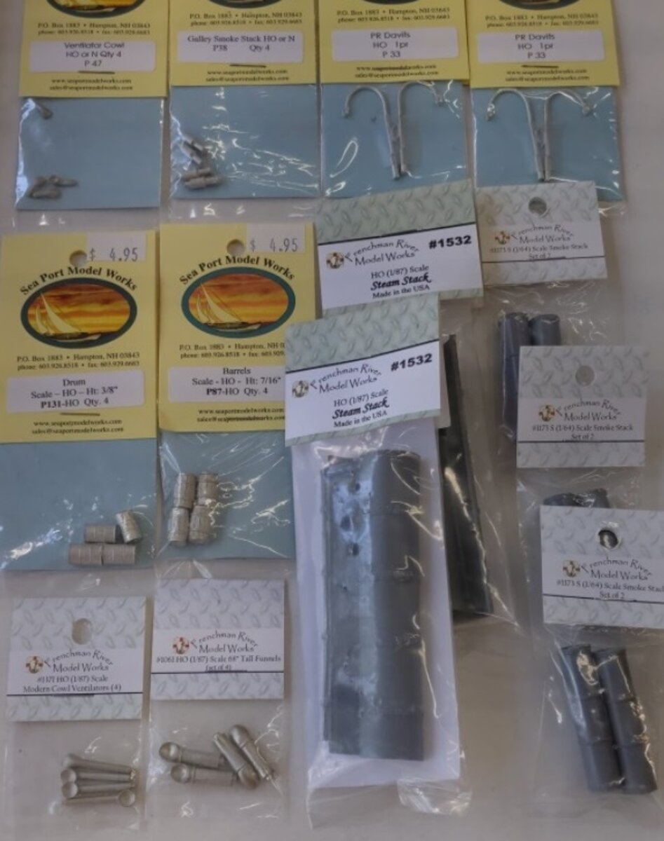 Frenchman River Modelworks & Other Lof of 13, Barrels, Divets, Steam Stacks, ect