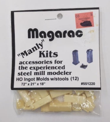 Magarac 551220 HO Ingot Molds W/Stools 72