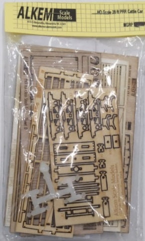 Alkem Scale Models HO 28 Ft PRR Cattle Car Laser Cut Kit