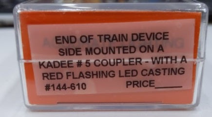 Accurate Lighting 144-610 End Of Train Device Side Mounted On A Kadee #5 Coupler