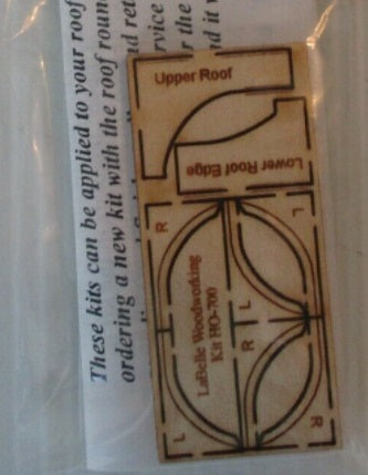 LaBelle Woodworking Co. HO-700 HO Passenger Car Rounding Roof Kit