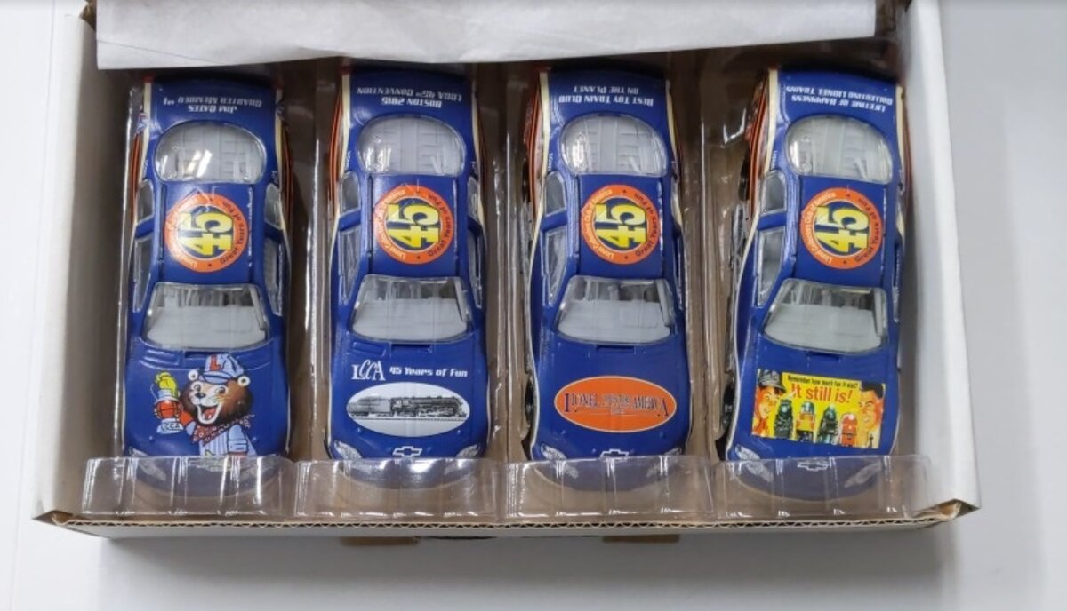 Lionel 6-58584 O Scale 4 Race Cars for LCCA 2014 45th Anniversary Loader
