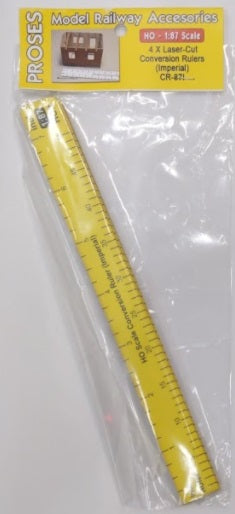 Model Railways CR-871 HO Laser-Cut Conversion Rulers Imperial (Pack of 4)